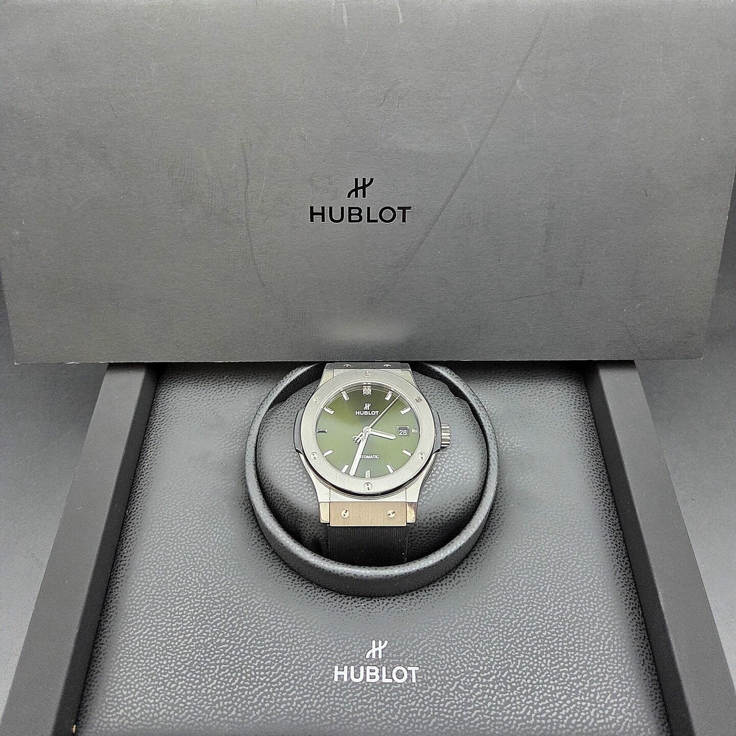 HUBLOT "Classic Fusion" Watch in Titanium and Rubber