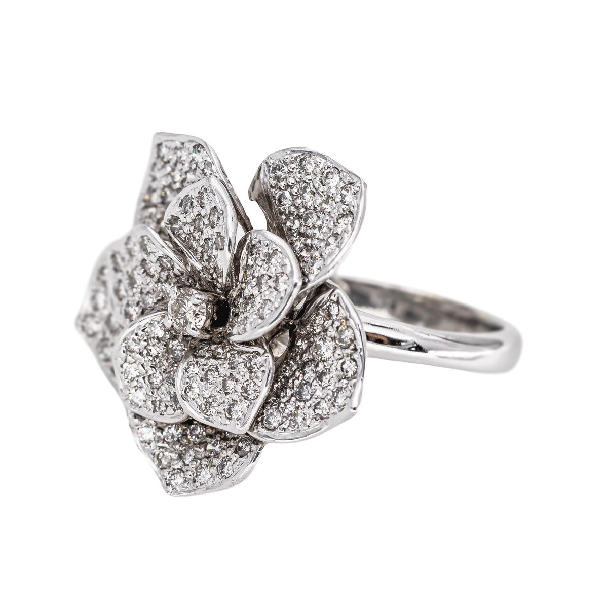 Bague Fleur Or blanc Diamant
