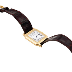 Montre CARTIER Santos-Dumont en or jaune et cuir