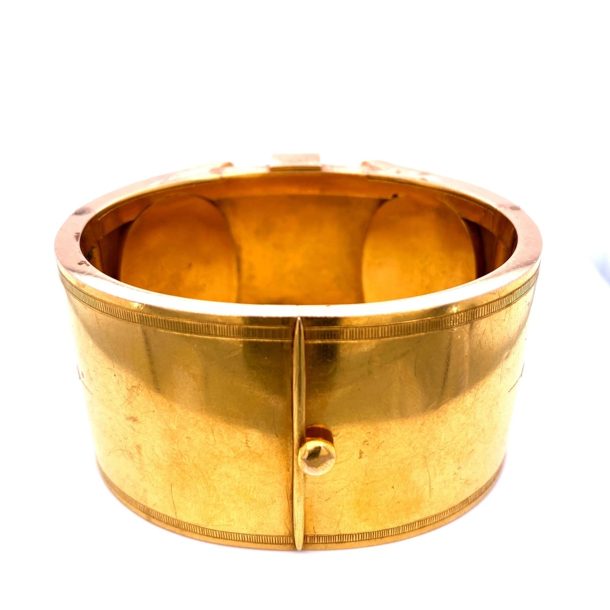 19th Century Austrian Enamel Diamonds Pearls Gold Portraits Bangle - Castafiore