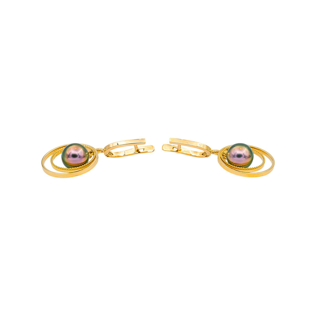 Boucles d'oreilles  Or jaune  Perle