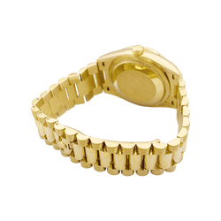 Montre Rolex, "Oyster Perpetual Day-Date", or jaune, diamants.