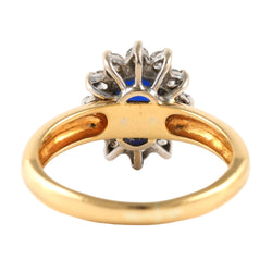 Marguerite Ring in Yellow Gold, Sapphire, and Zirconia