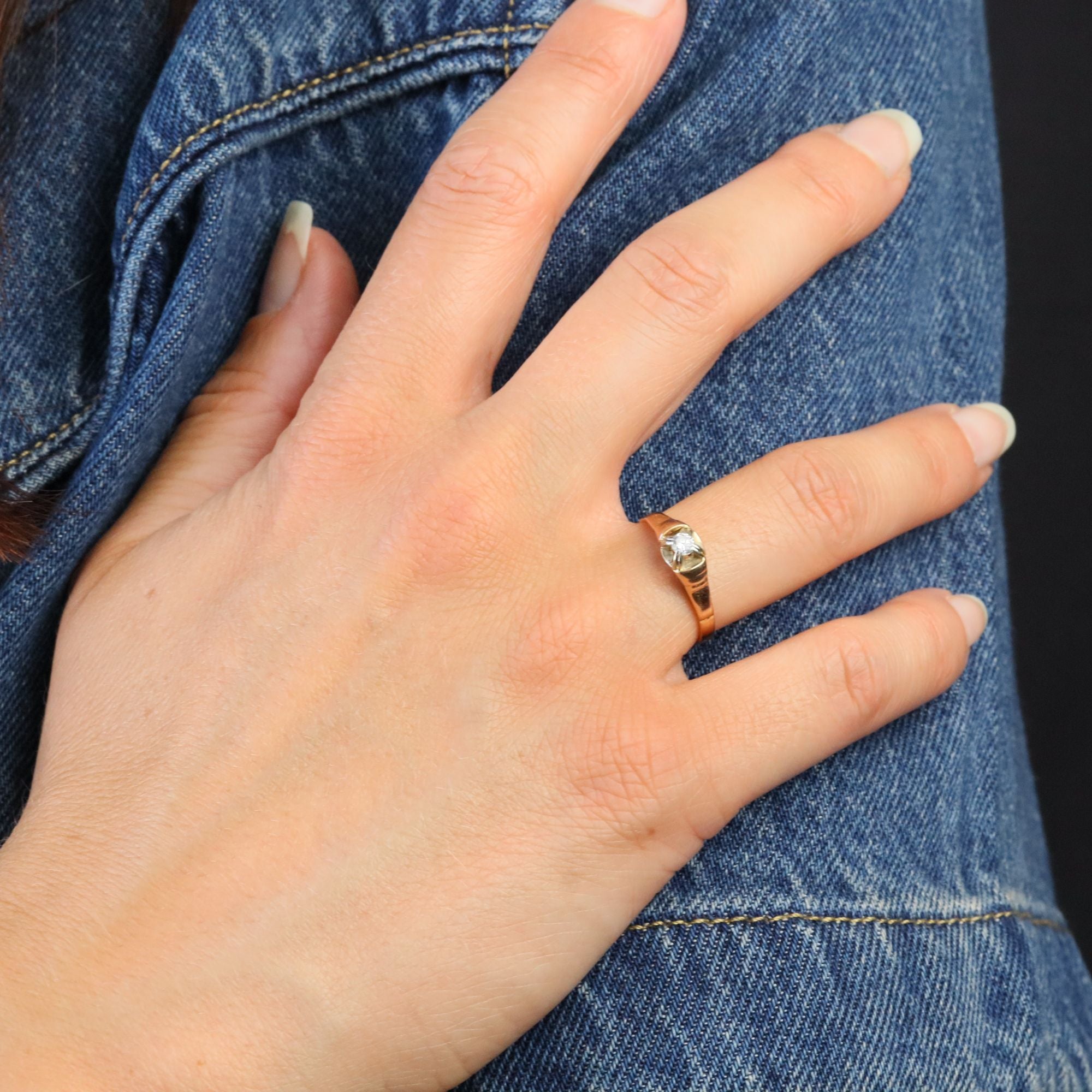 Rose Gold Solitaire Ring with Diamond