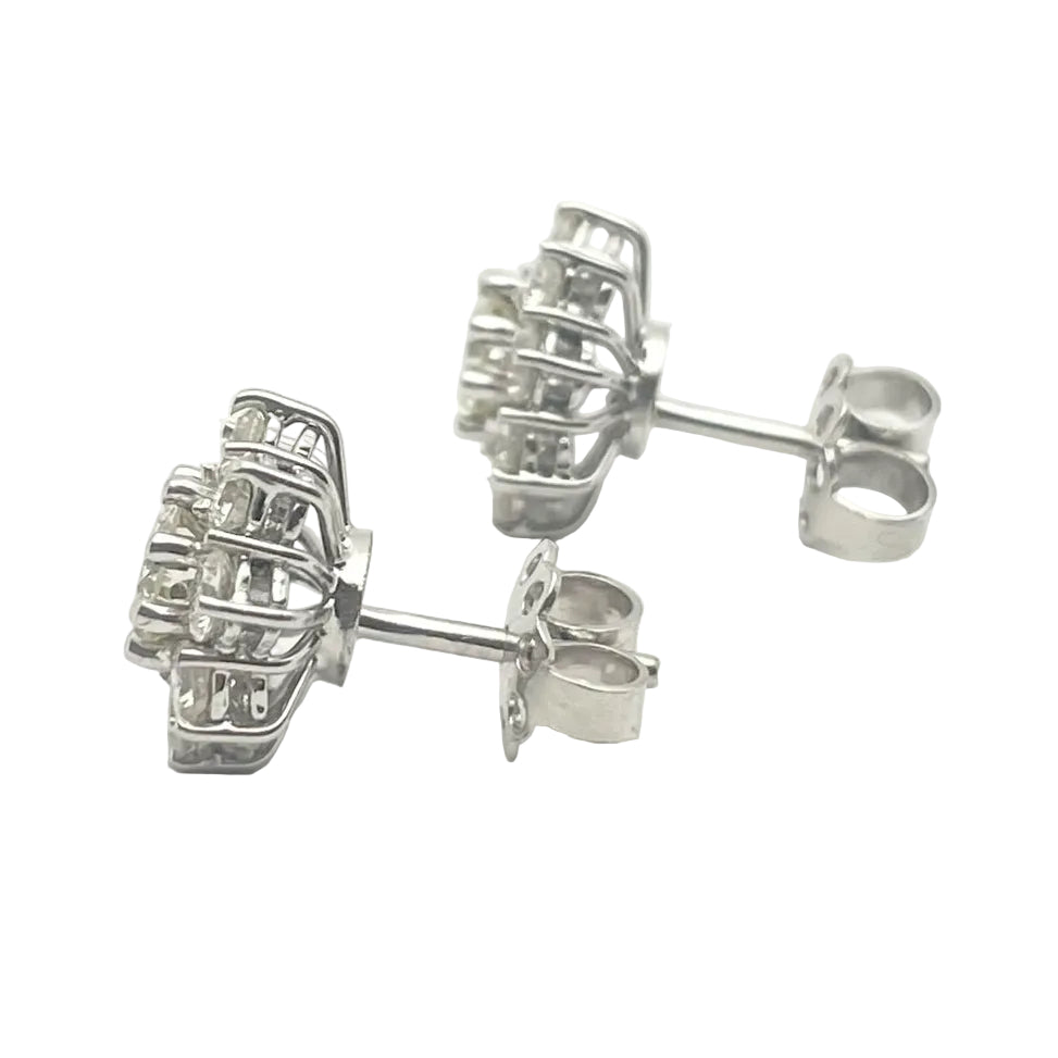 White gold and diamonds Earrings Puces