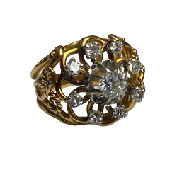 Yellow Gold and Diamond Dome Ring