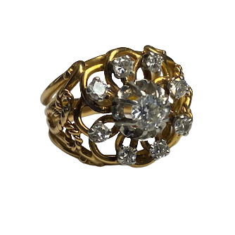 Yellow Gold and Diamond Dome Ring