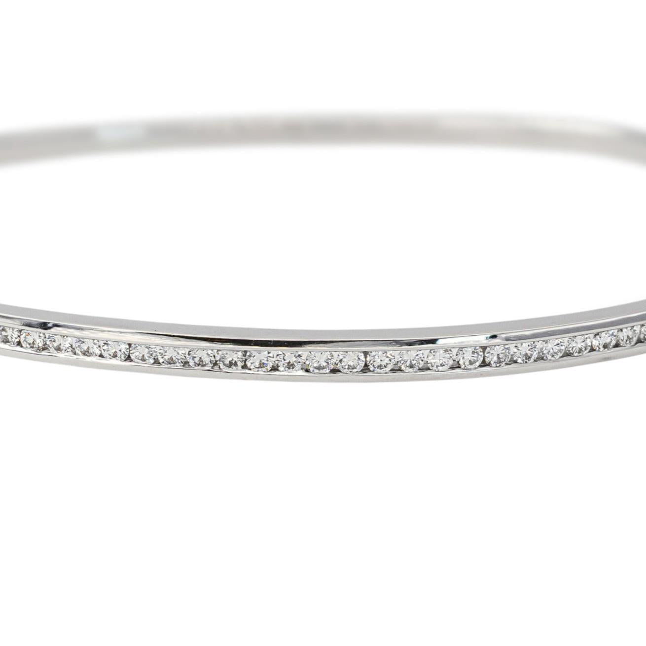 White Gold Diamond Bangle Bracelet