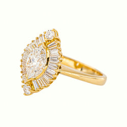 Yellow gold Marquise Diamond Ring