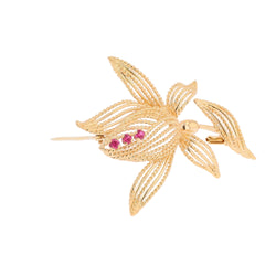 Yellow Gold and Ruby Brooch