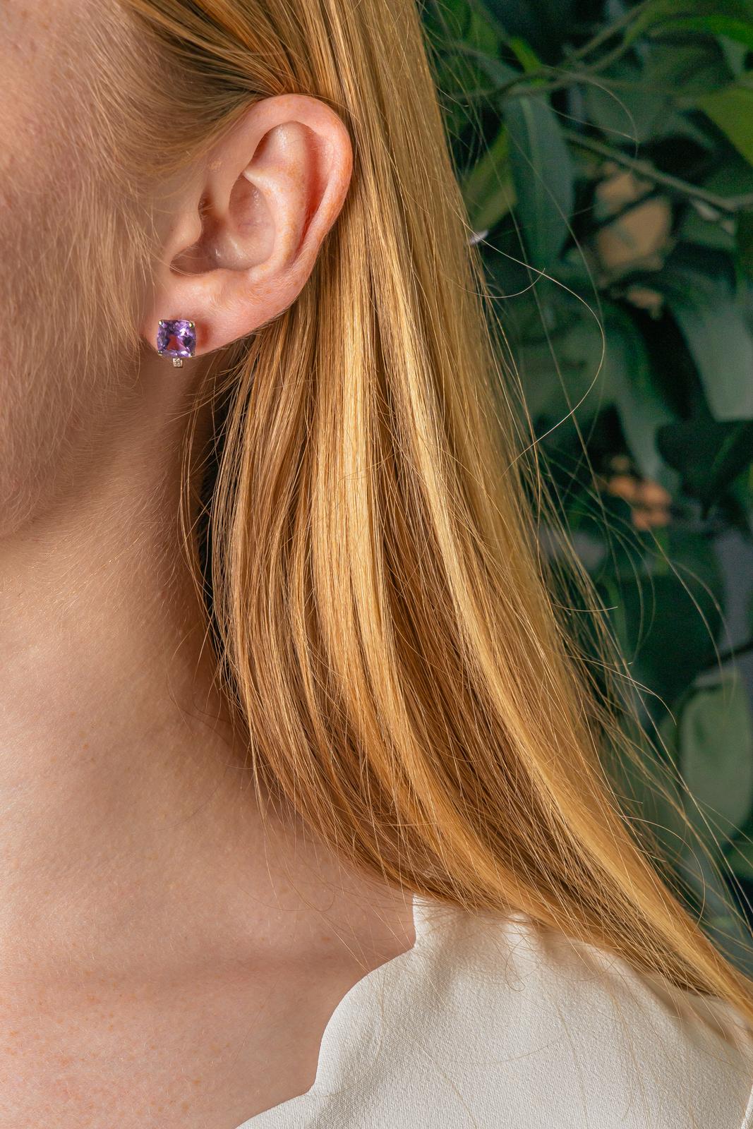 Mauboussin "Petit visage d'amour" Earrings White gold Amethyst