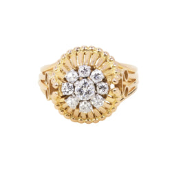 "Dôme" Ring in Yellow Gold, Platinum, and Diamonds
