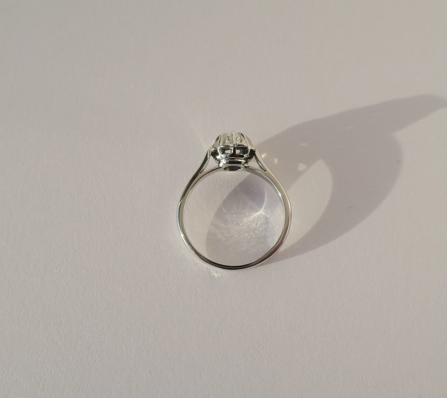 Solitaire Ring in White Gold, Platinum, and Diamond