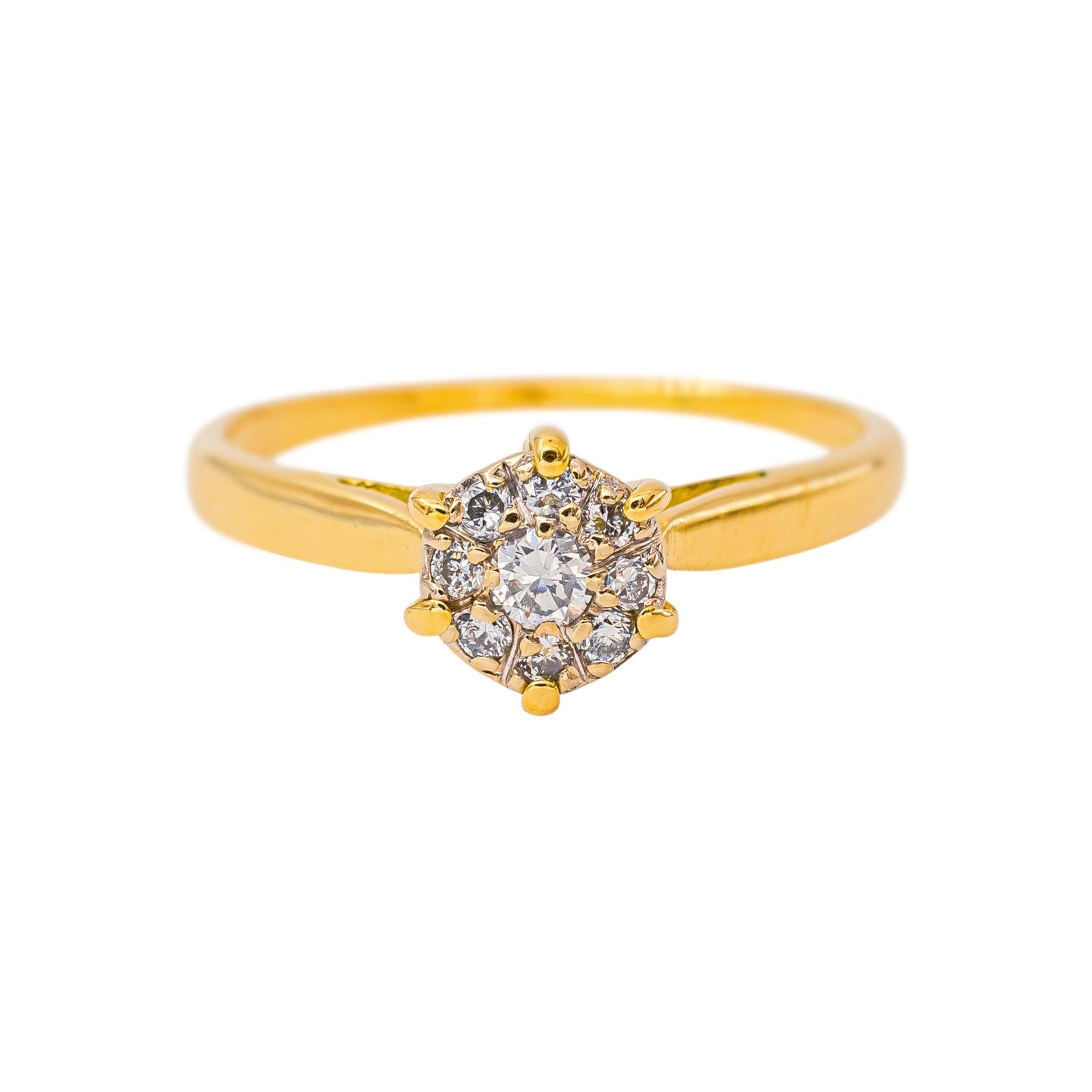 Bague Marguerite Or jaune Diamant