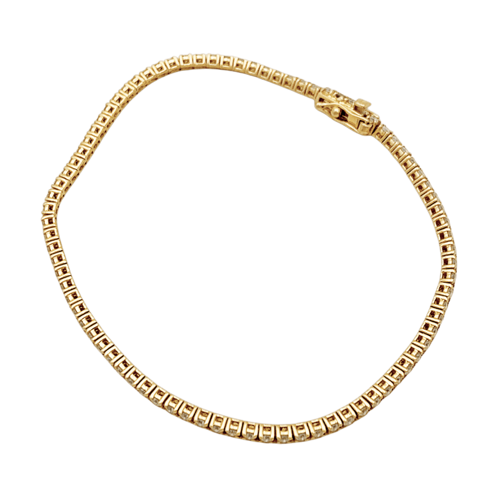 Bracelet ligne, or rose et diamants taille brillant, 1.38 carat.