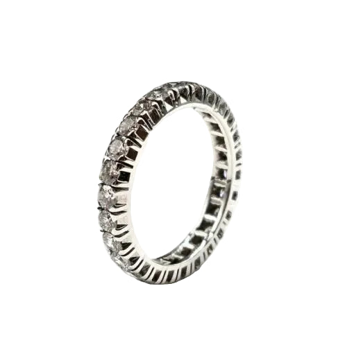 White Gold and Diamond Wedding Band
