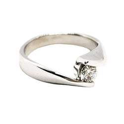 Bague Solitaire en or blanc et diamant