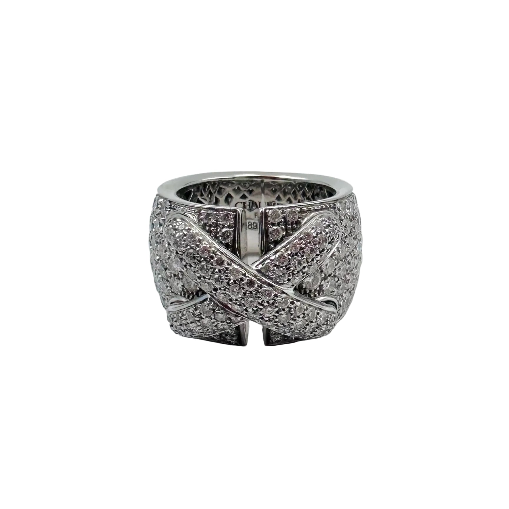 CHAUMET "Liens XL" Band Ring in white gold and diamonds
