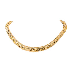 Yellow Gold Palm Leaf Link Necklace