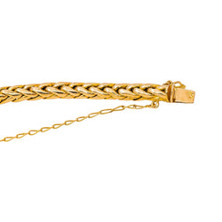Yellow Gold Palm Leaf Link Bracelet