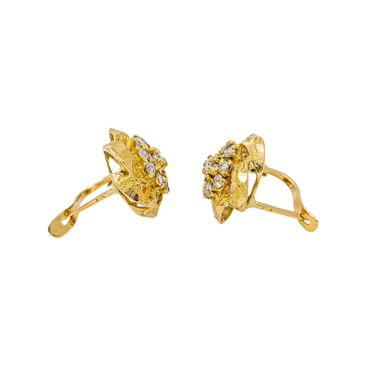 Yellow Gold Diamond Earrings