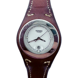 HERMÈS "Harnais" Watch in Leather and Steel