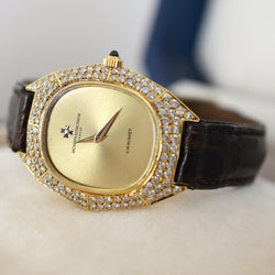 VACHERON CONSTANTIN Watch for CHAUMET in yellow gold, leather, and Diamonds