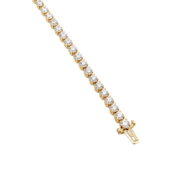 "Ligne" Bracelet in Yellow Gold and Diamonds