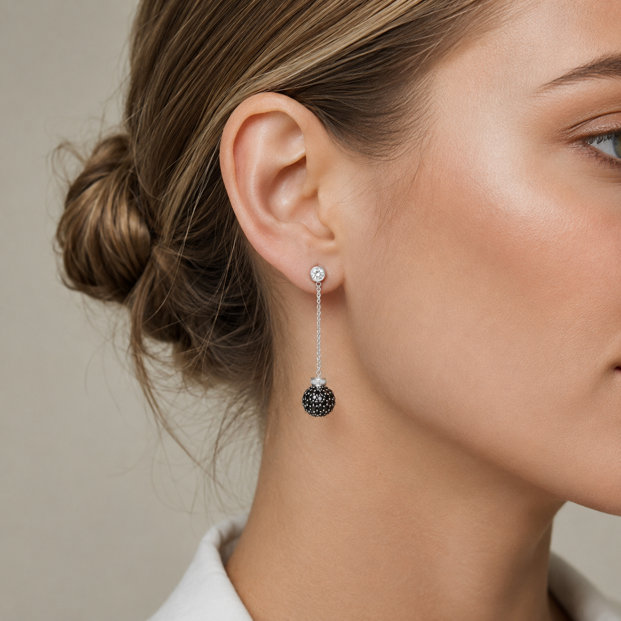 White Gold and Diamond Dangle Earrings