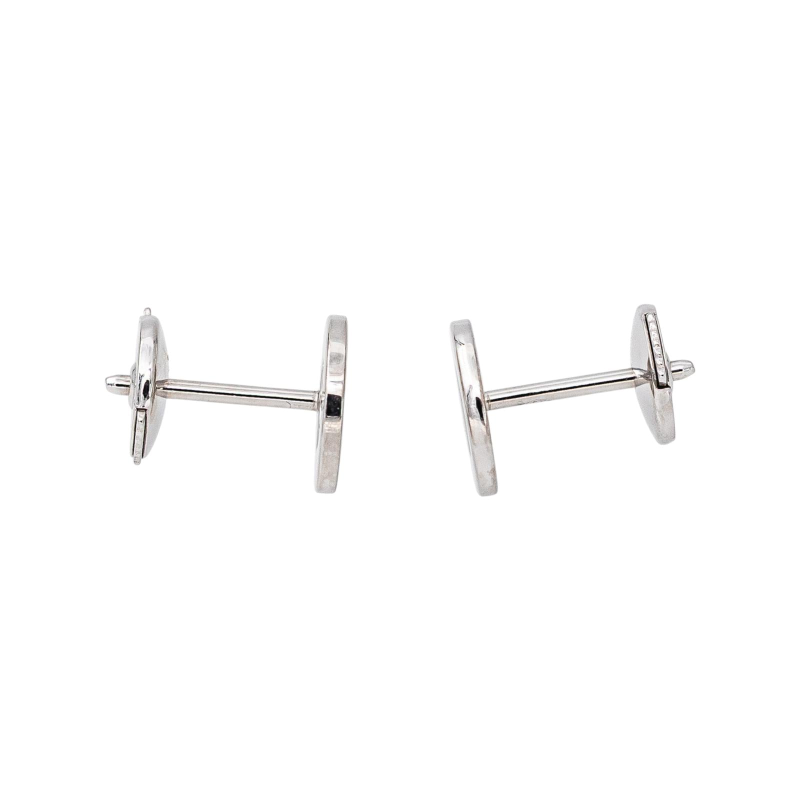 Dinh Van Handcuff Earrings in White gold with Diamonds