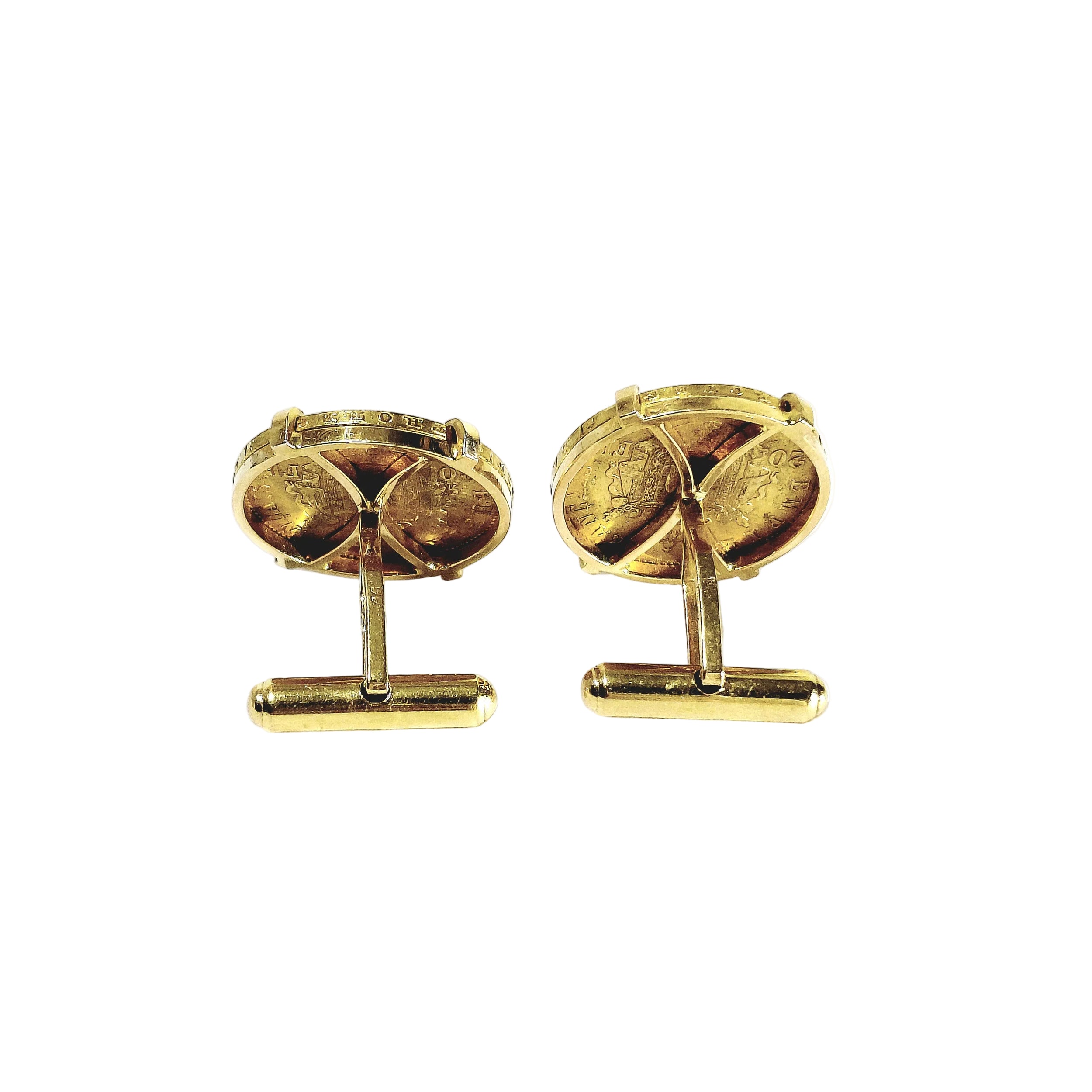 Yellow gold cufflinks