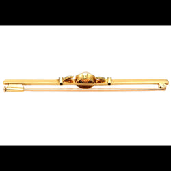 Yellow Gold Brooch with Pearl and Diamonds