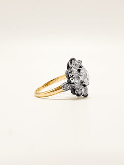 Marguerite Ring in Yellow Gold, Silver, and Diamonds