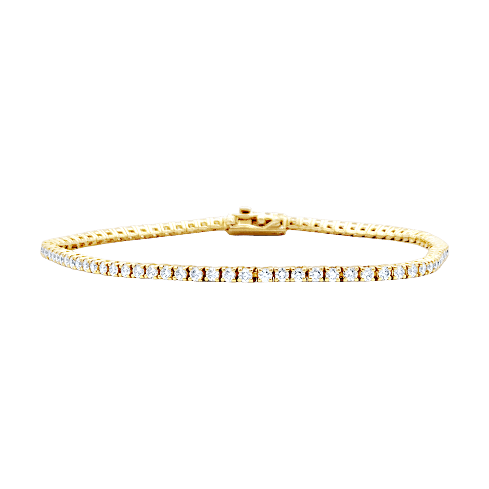 Bracelet ligne, or rose et diamants taille brillant, 1.38 carat.