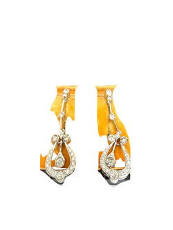 Boucles d'oreilles Pendantes en or blanc et diamants