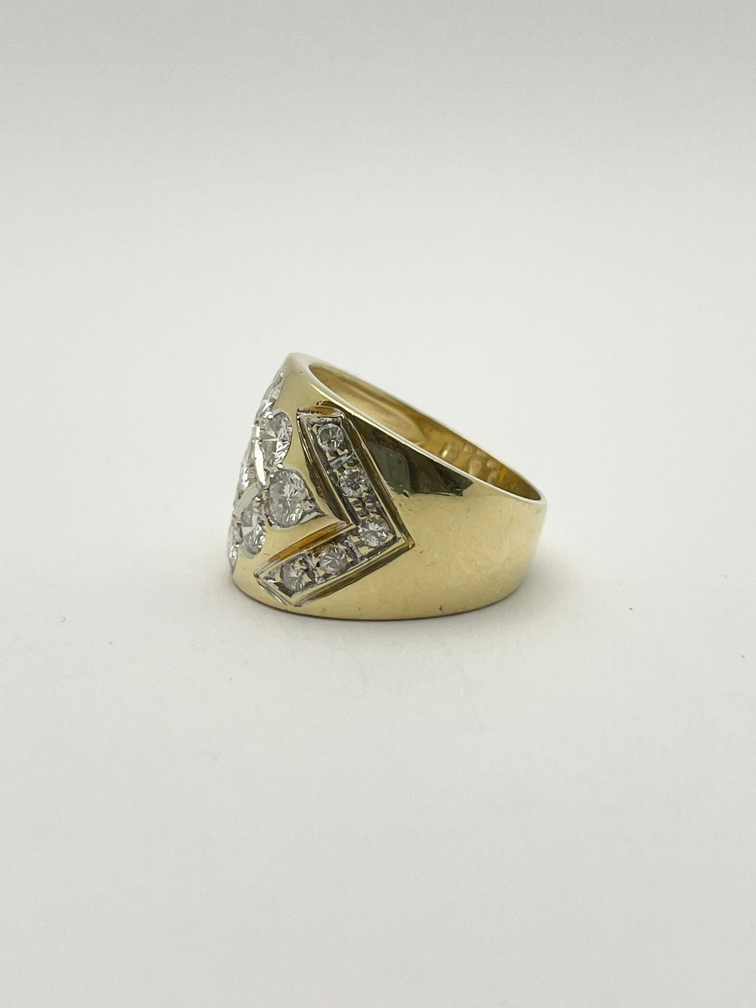 Bague Bandeau en or jaune et diamants