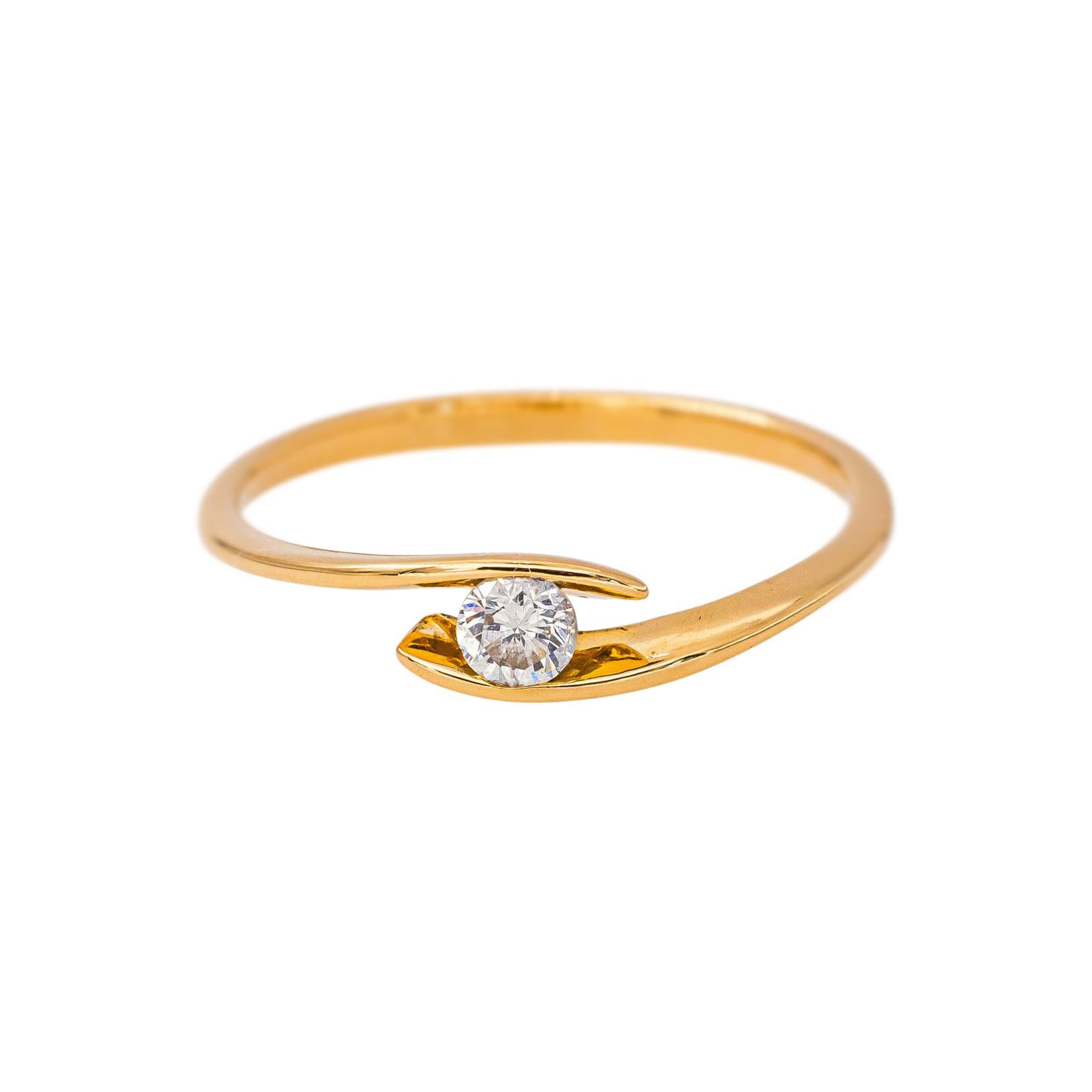 Yellow Gold Solitaire Diamond Ring