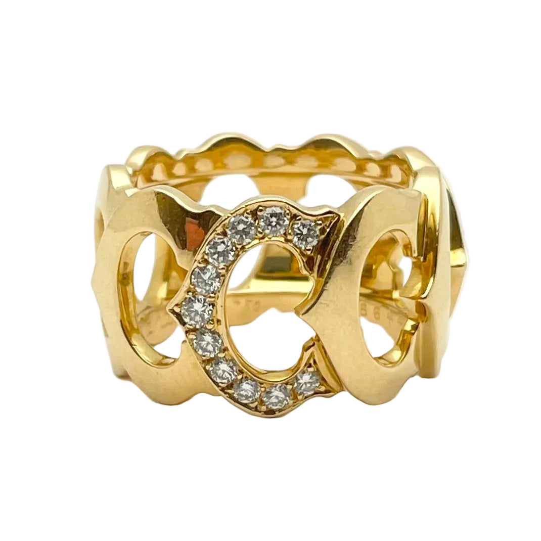 Bague Bandeau CARTIER en or jaune et diamants