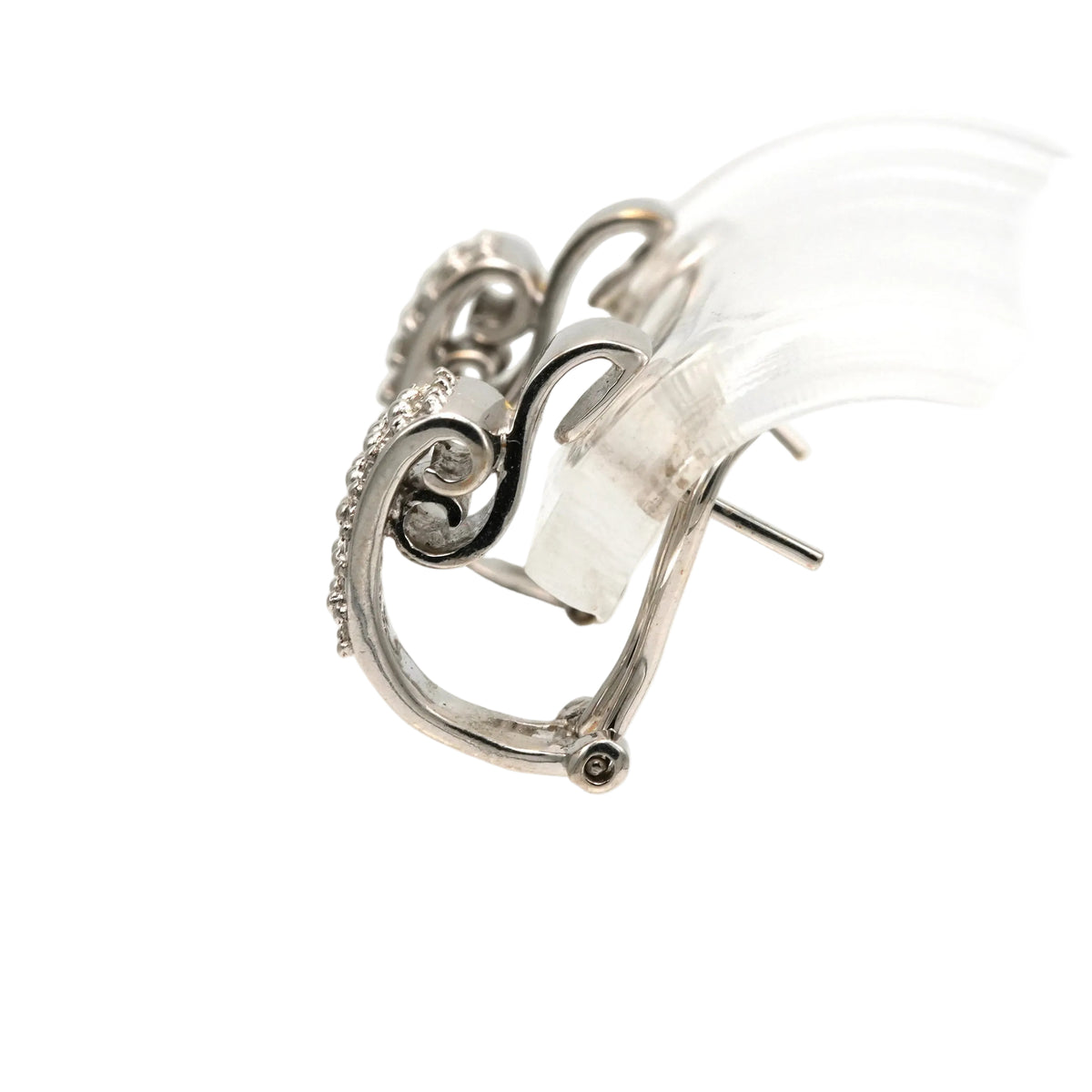 White Gold and Diamond Clip-On Earrings