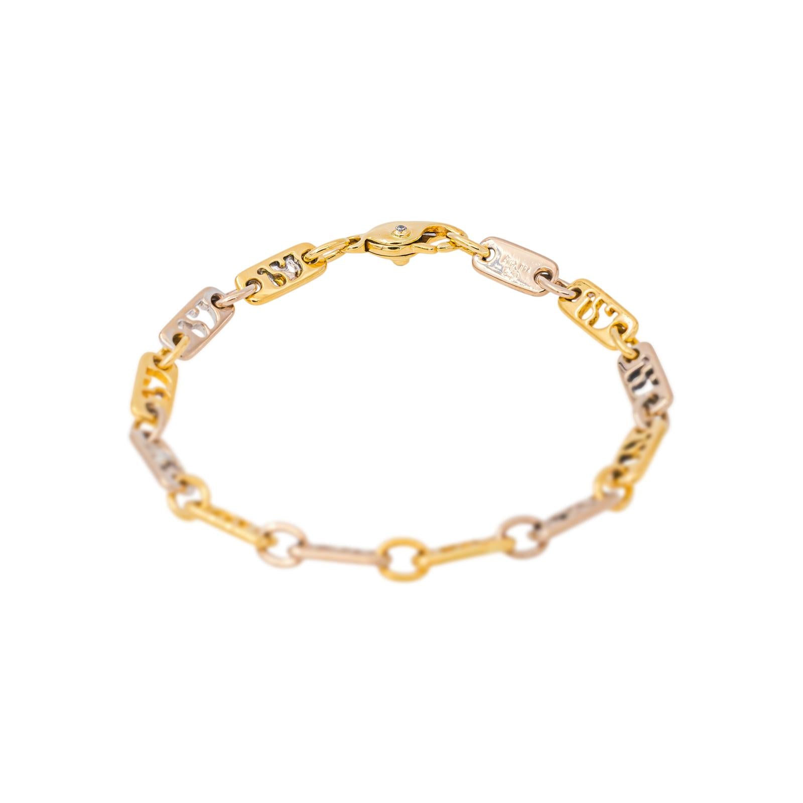 Bracelet Maille souple ajouré Or jaune Diamant