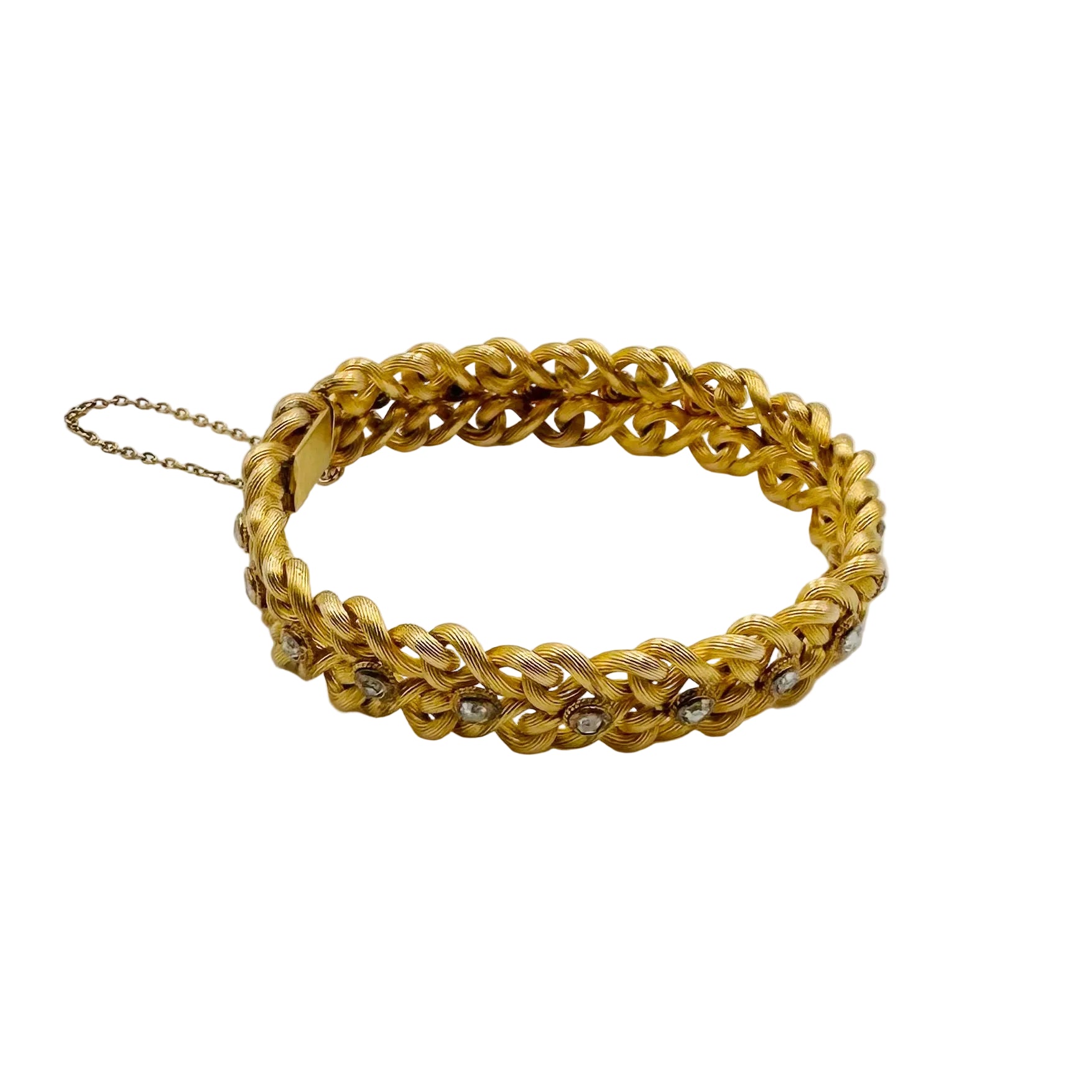 Bracelet Braided in yellow gold and diamonds