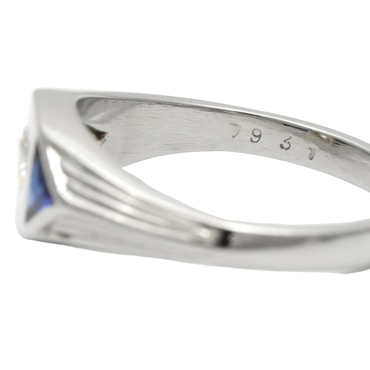 Trilogy Ring in White Gold, Sapphires, and Diamonds