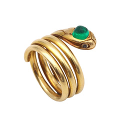 Bague en or jaune, émeraude et diamants