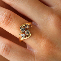 Toi & Moi Ring in white gold, yellow gold and diamonds