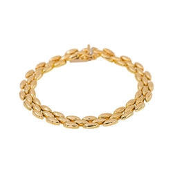 Yellow Gold Rice-Grain Link Bracelet