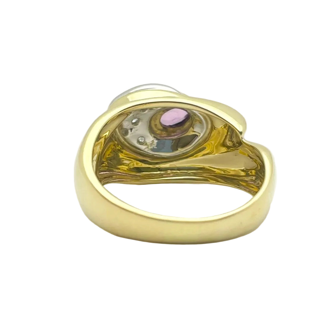 White gold, Yellow gold, Ruby and Diamond Ring