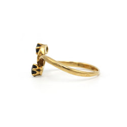 "Toi & Moi" Ring in yellow gold, sapphires, and diamonds