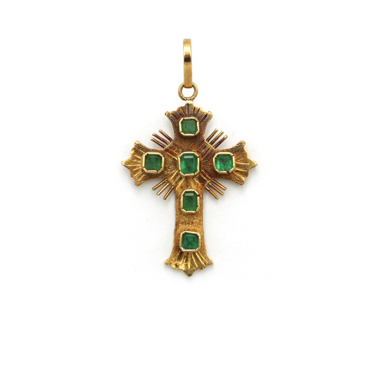 Pendentif en or jaune et émeraudes