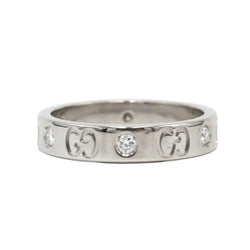 GUCCI "Icon" Ring in White Gold and Diamonds