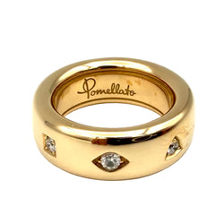 POMELLATO "Iconia Slim" Bangle Ring in Rose Gold and Diamonds